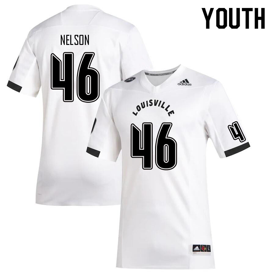 Youth #46 Blake Nelson Louisville Cardinals College Football Jerseys Sale-White